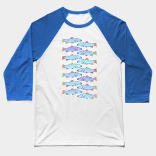 Cute and Colorful Trout Pattern Baseball T-Shirt